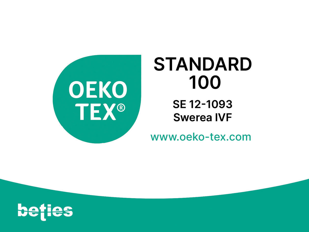 Logo, Oeko-Tex Standard 100 geprueft, mit Pruefnummer SE 12-1093 Swerea IVF