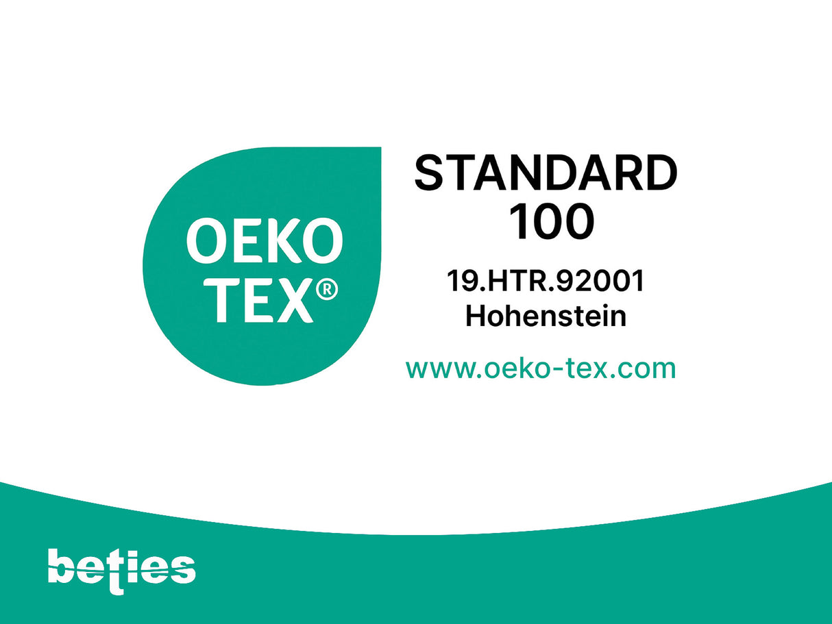 Logo, Oeko-Tex Standard 100 geprueft, mit Pruefnummer 19.HTR.92001 Hohenstein