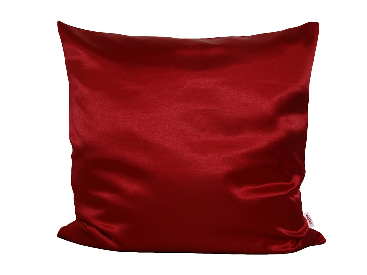 Karmin-roter Glanz Satin Kissenbezug ca. 80x80 cm anschmiegsam & edel von beties.