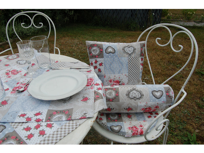 XL table runner approx. 40x220 cm, mixed fabric, shabby chic, beties "Village Children"