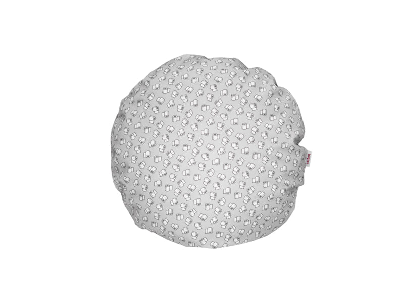 Toilet cushion cover, round, approx. 40 cm Ø, silver, beties "FUN" toilet paper