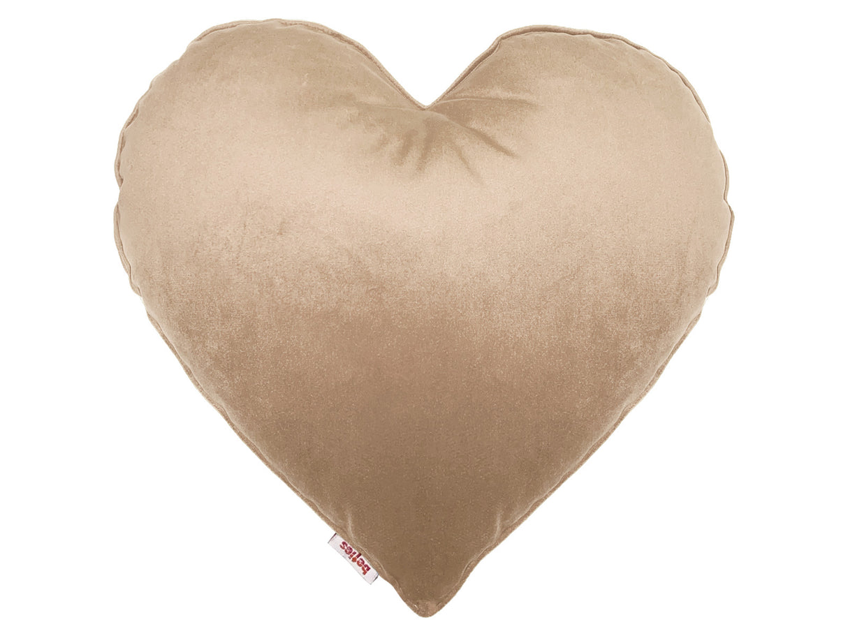 Herzkissen gefüllt braun-beige cm beties "Samt&Sonders"