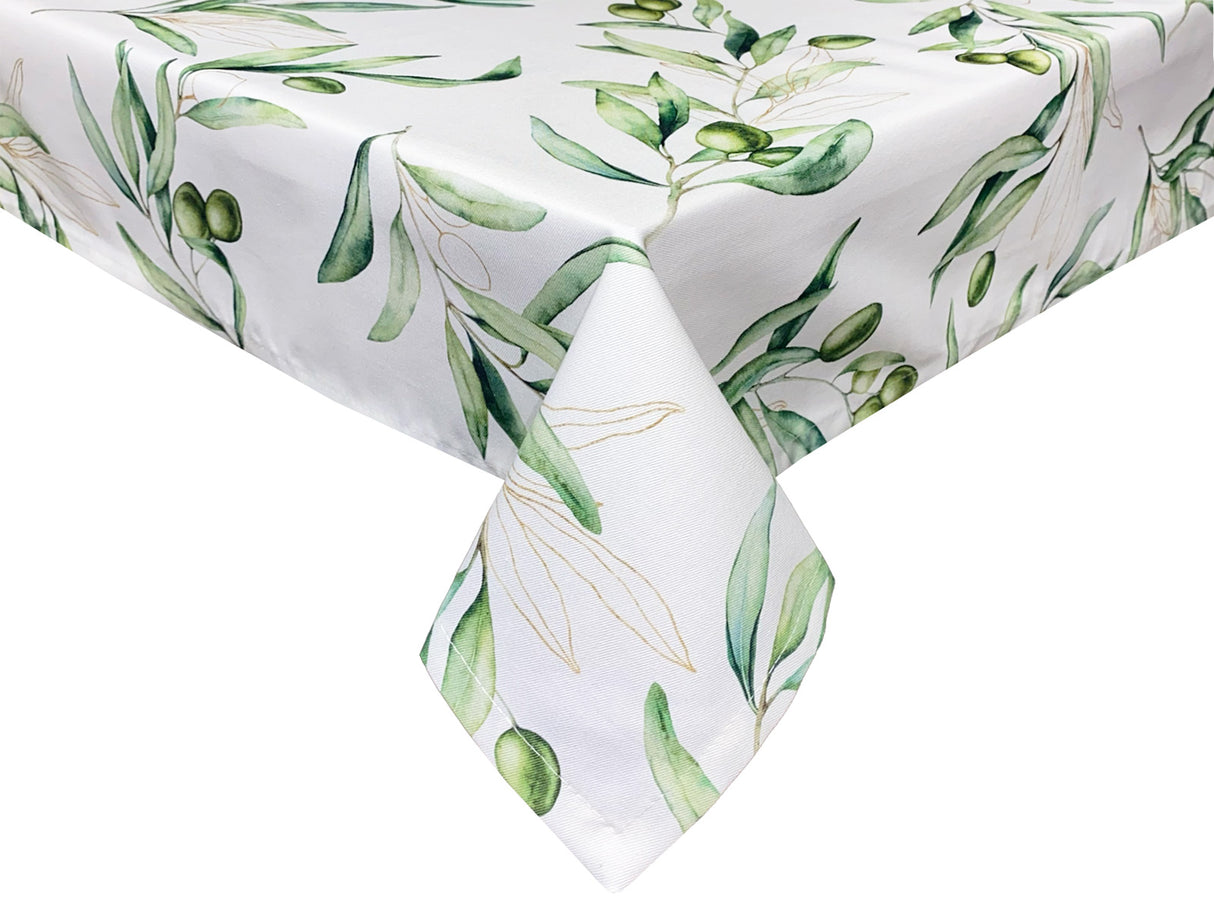 Mediterranean tablecloth 110x110–130x220 cm made of 100% cotton - Olive design from the beties "Italy Collection"