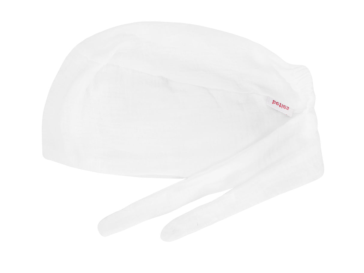 beties Musselin Schlafmütze OP-Haube – Polar Weiß liegend – 100% Musselin