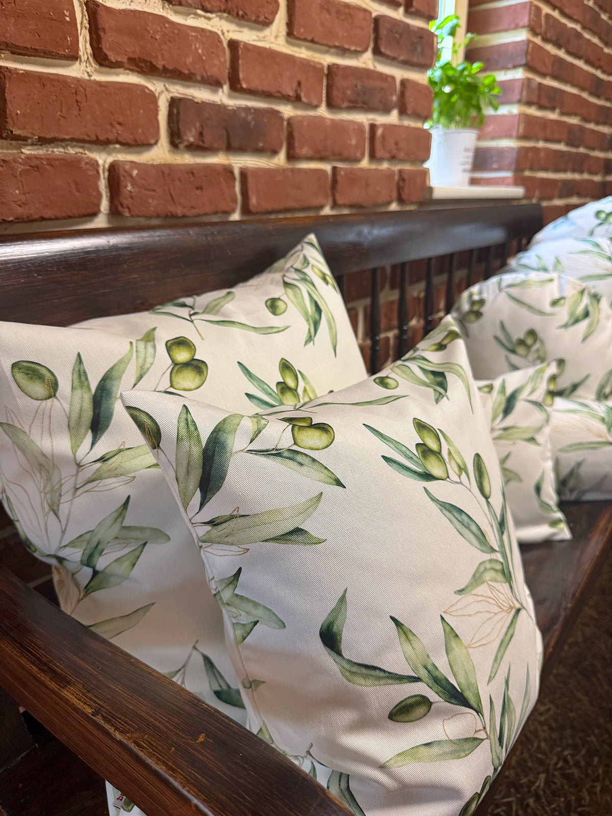 Mediterranean cushion cover approx. 50x50 cm made of 100% cotton - Olive design from the beties "Italy Collection"