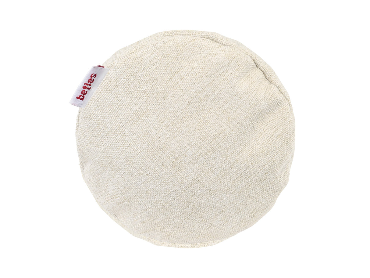 beties Wunschton Nackenrolle gefüllt 13x50 cm Macciato Beige – Seitenansicht, melierter Möbelstoff
