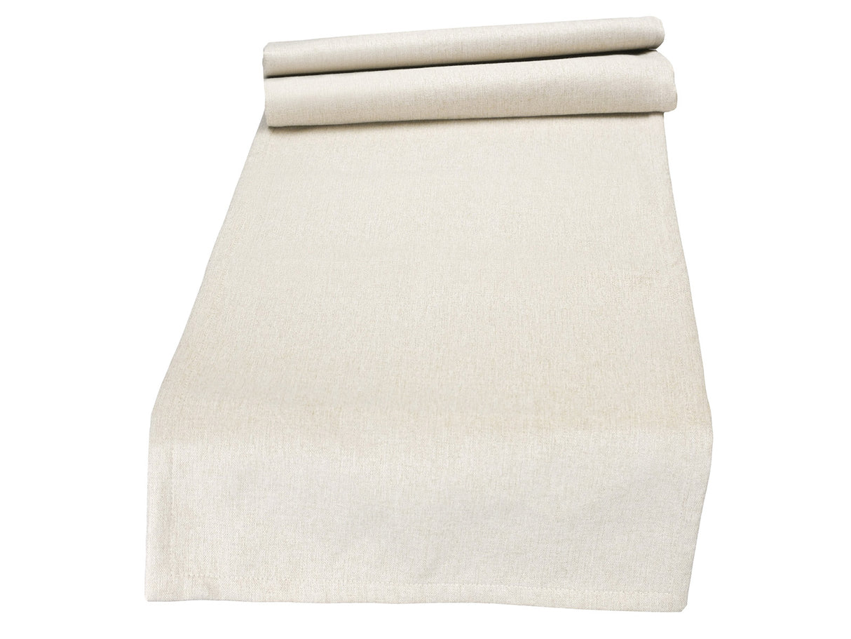 beties Wunschton XL Tischläufer 40x220 cm Macciato Beige – Vorderansicht, melierter Möbelstoff Tischdeko