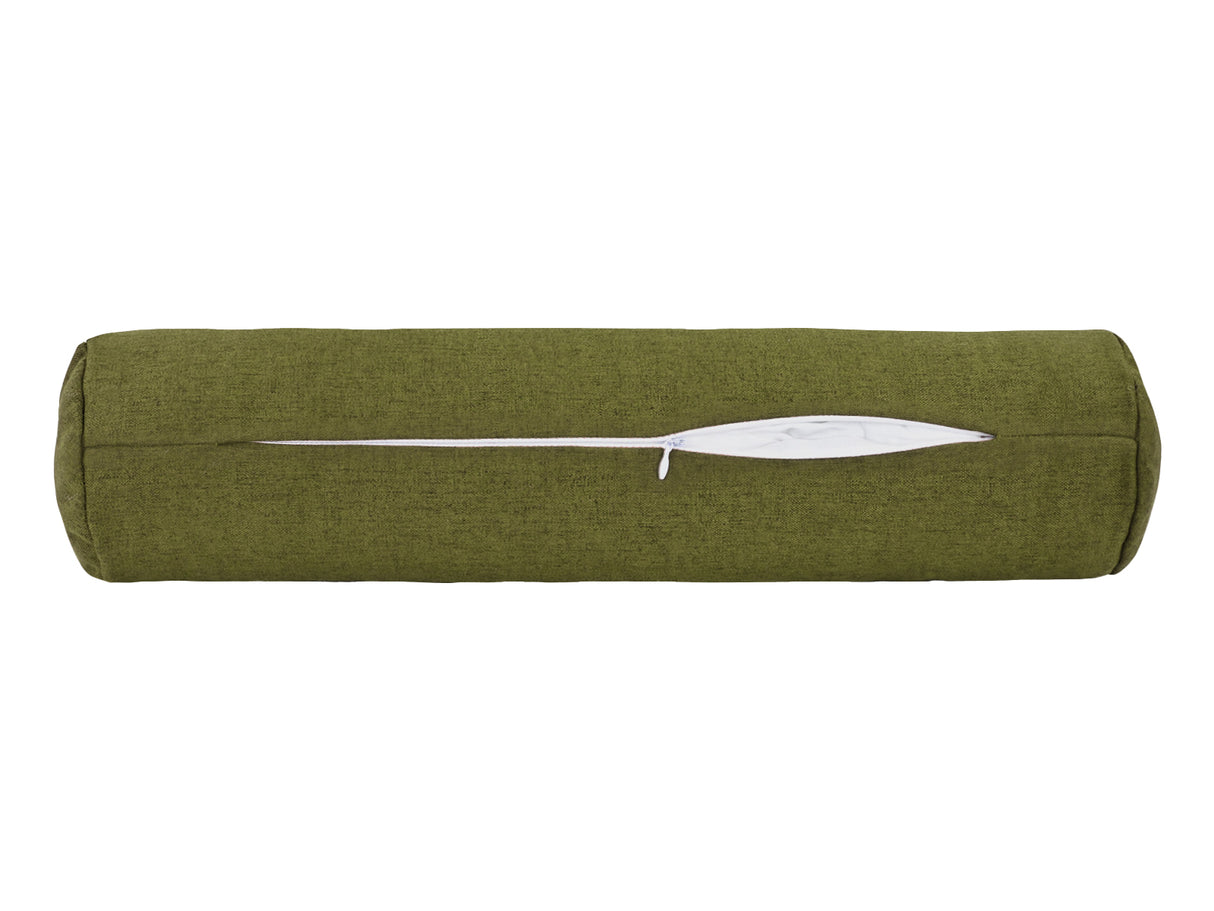 beties Wunschton Nackenrolle gefüllt Organic Grün 13x50 cm – liegend mit offenem Reißverschluss
