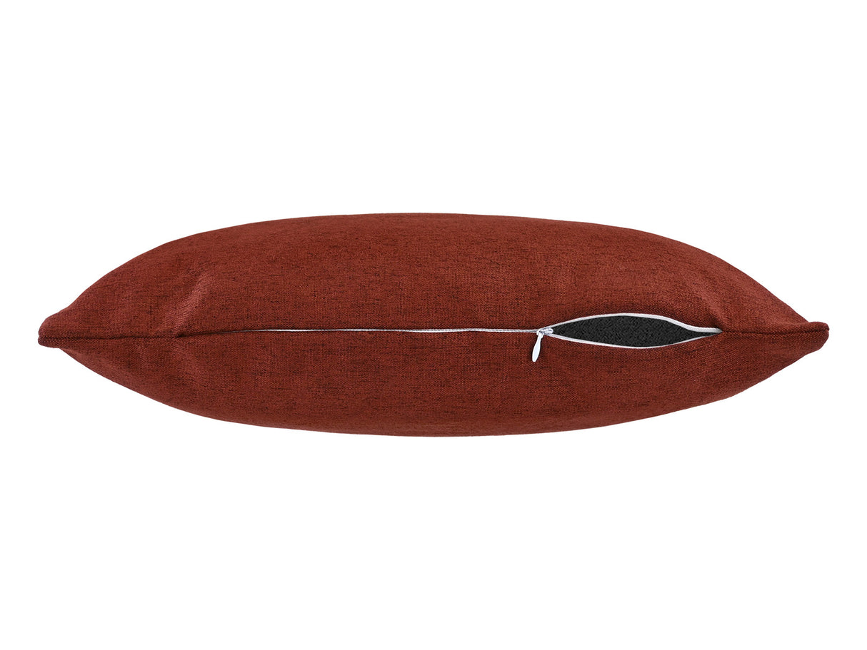beties Wunschton Kissenhülle Rusty Bordeaux 30x50 cm – liegend mit offenem Reißverschluss