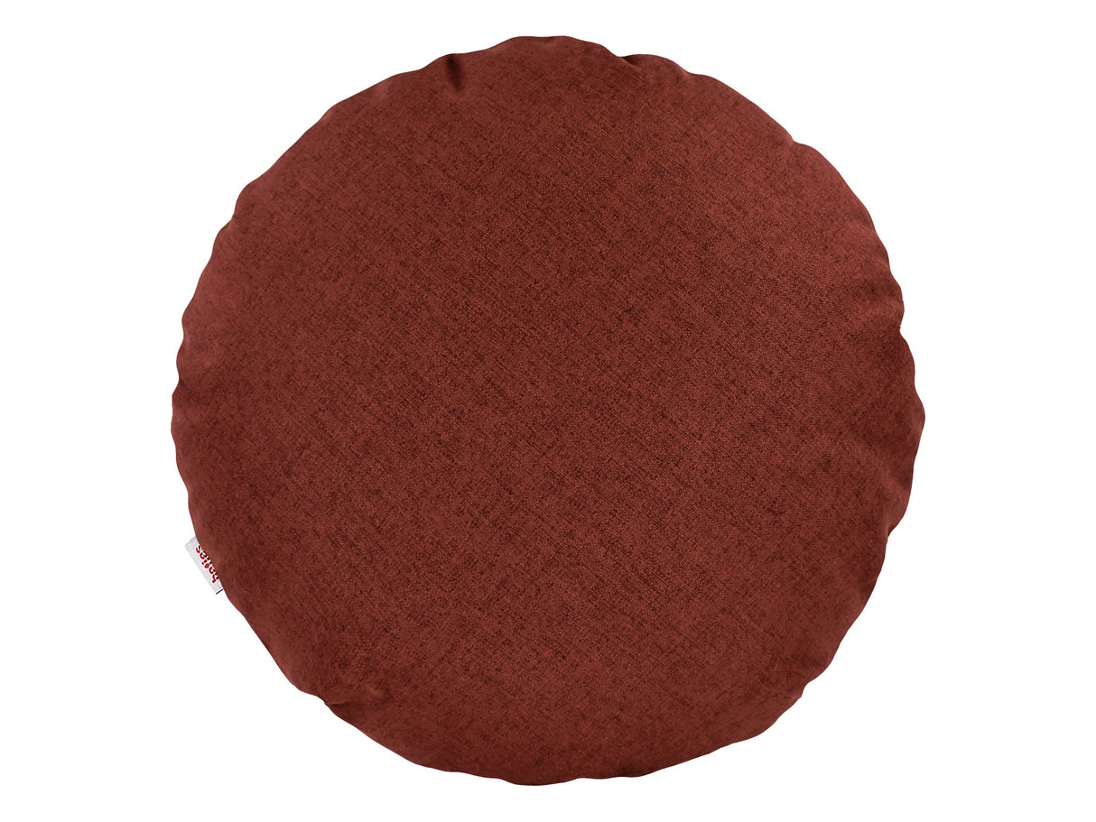 beties Wunschton Kissenhülle Rusty Bordeaux 40 cm rund – vorderansicht