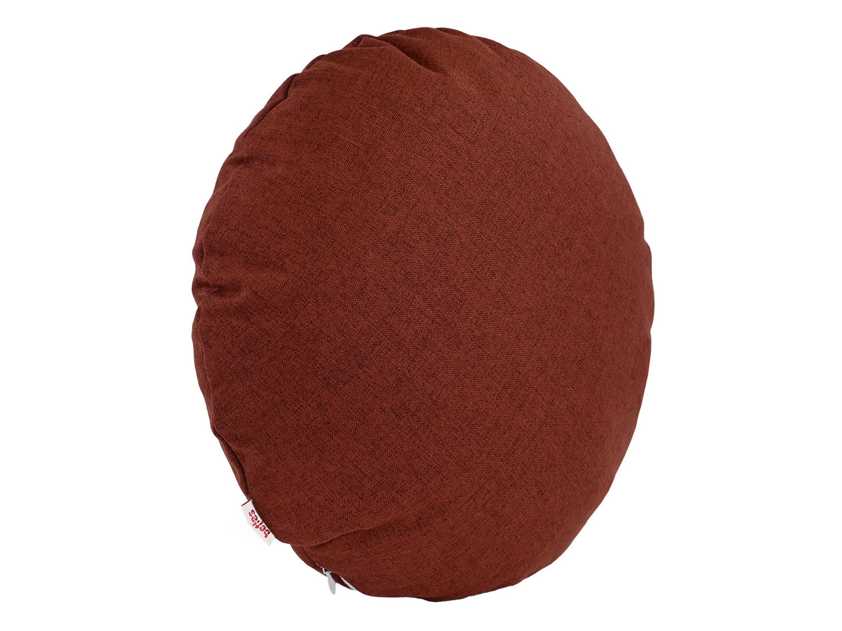 beties Wunschton Kissenhülle Rusty Bordeaux 50 cm rund – Schrägansicht