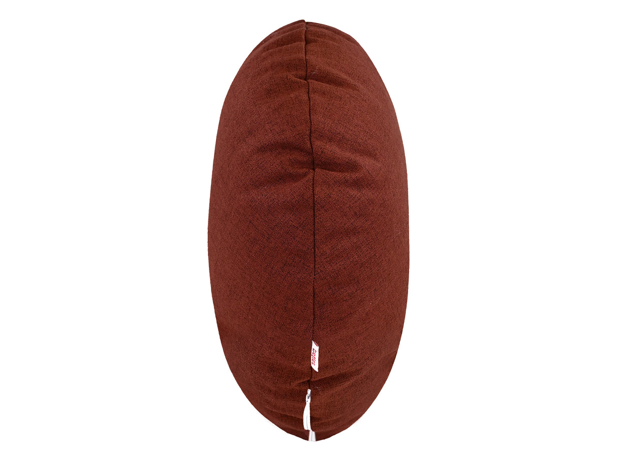 beties Wunschton Kissenhülle Rusty Bordeaux 50 cm rund – Seitenansicht