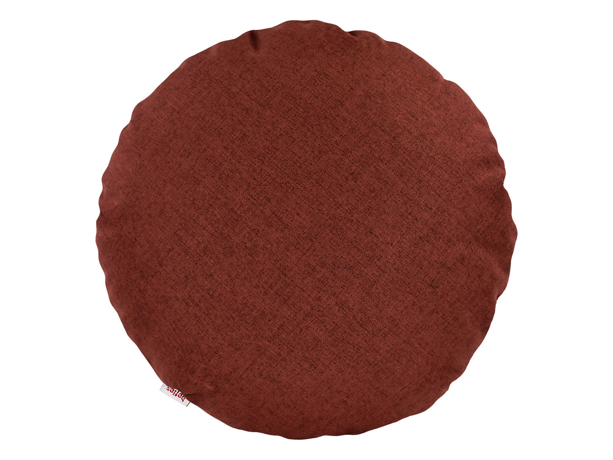 beties Wunschton Kissenhülle Rusty Bordeaux 50 cm rund – vorderansicht