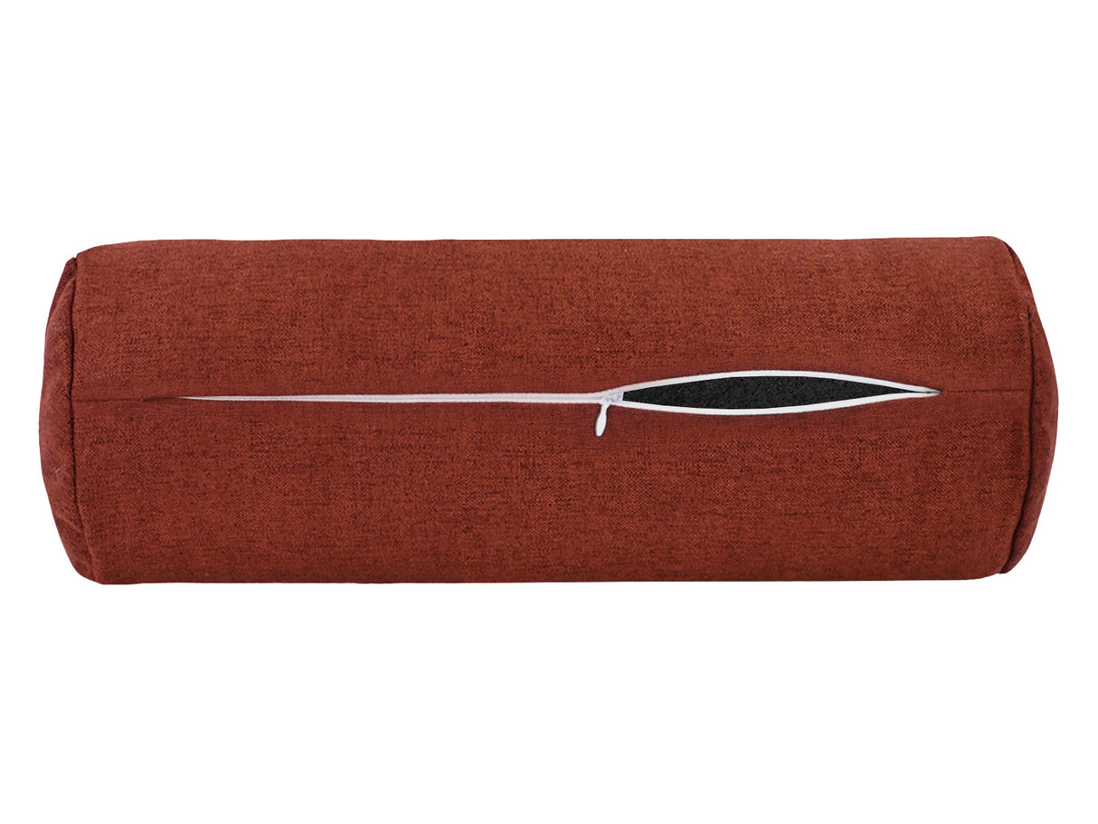beties Wunschton Nackenrollehülle Rusty Bordeaux 15x40 cm – liegend mit offenem Reißverschluss
