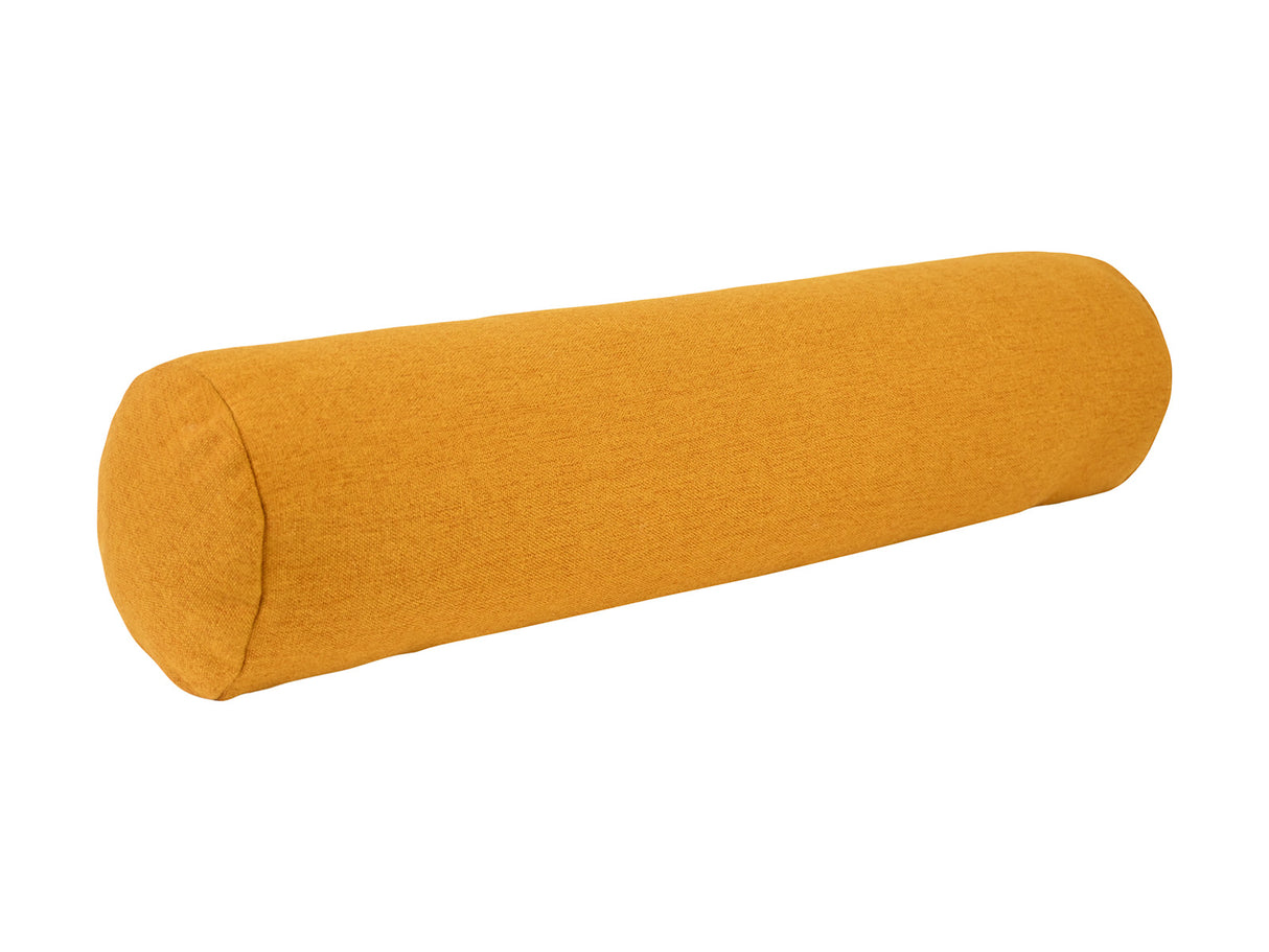 beties Wunschton Nackenrolle gefüllt safrangelb 13x50 cm – schrägansicht, Möbelstoff