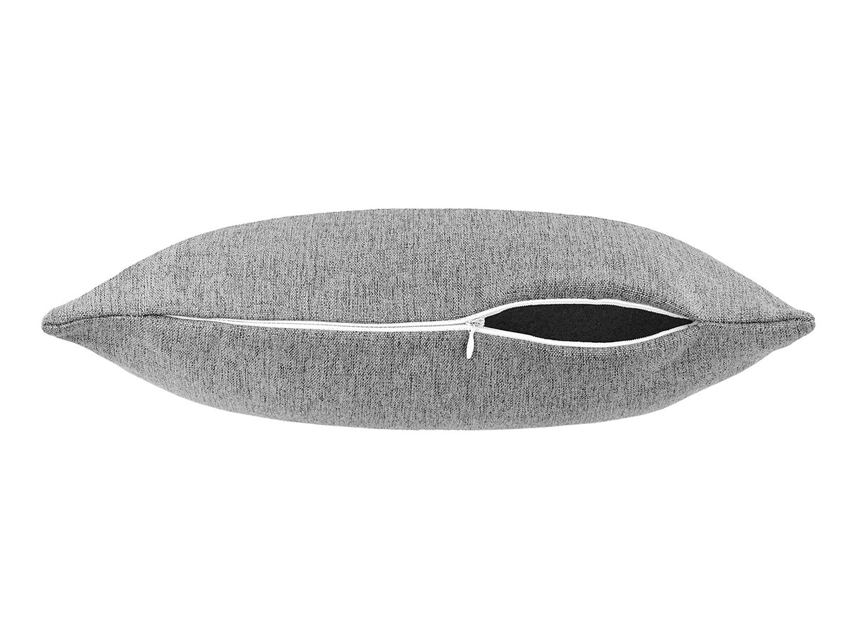 beties Wunschton Kissenhülle 30x50 cm Silber Grau – liegend mit offenem Reißverschluss, melierter Möbelstoff