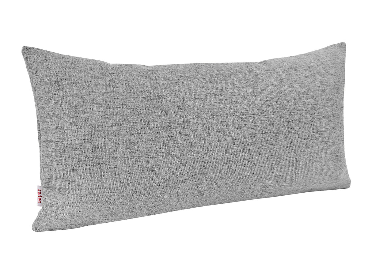 beties Wunschton Kissenhülle 30x70 cm Silber Grau – Schrägansicht, melierter Möbelstoff