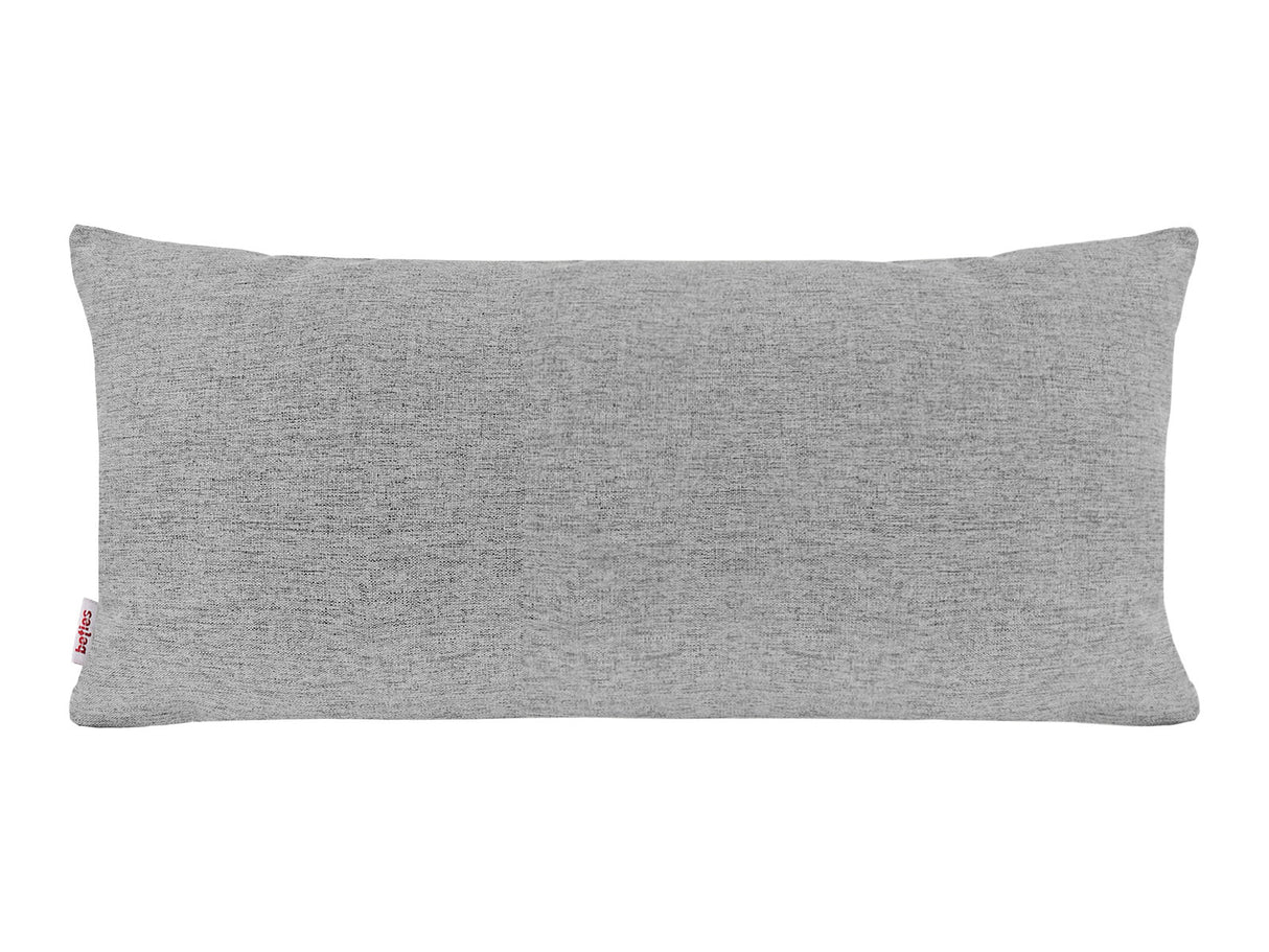 beties Wunschton Kissenhülle 30x70 cm Silber Grau – Vorderansicht, melierter Möbelstoff