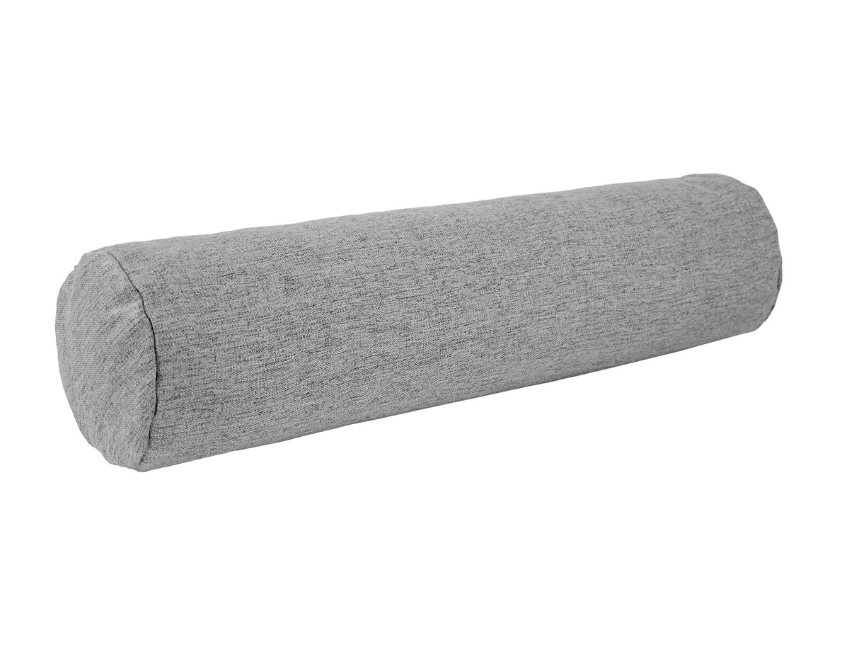beties Wunschton Nackenrolle gefüllt 13x50 cm Silber Grau – Schrägansicht, melierter Möbelstoff