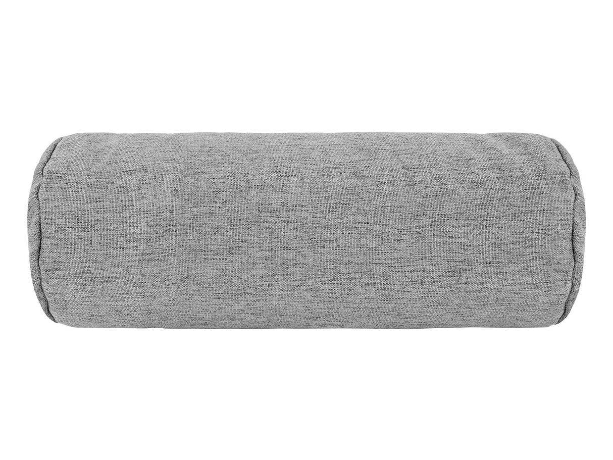 beties Wunschton Nackenrolle gefüllt 15x40 cm Silber Grau – Vorderansicht, melierter Möbelstoff
