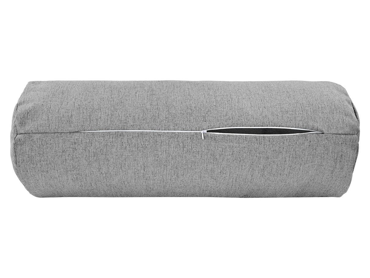 beties Wunschton XL Rollenhülle 25x70 cm Silber Grau – geöffneter Reißverschluss, melierter Möbelstoff