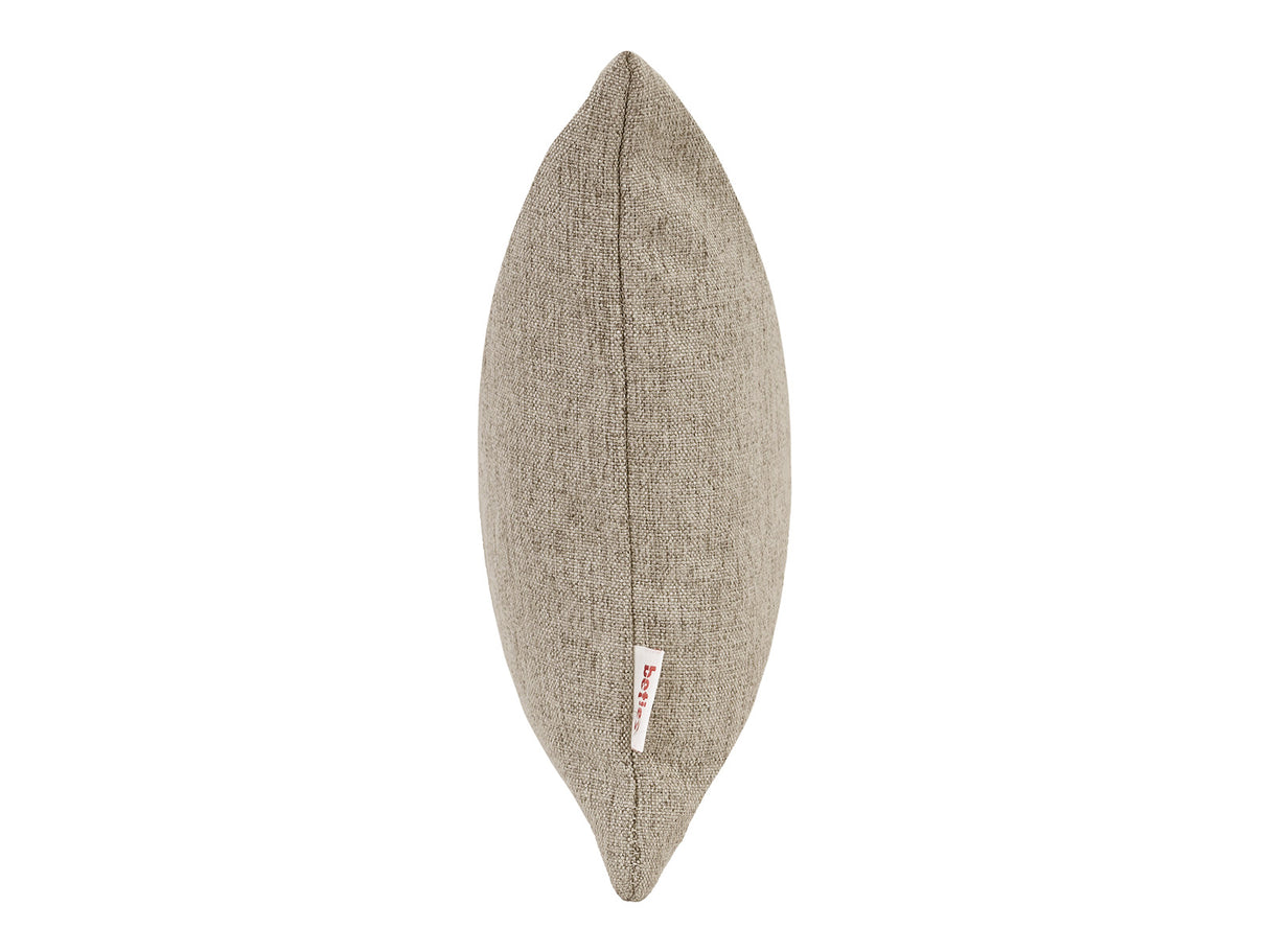 beties Wunschton Kissenhülle 25x35 cm Taupe Braun – Seitenansicht, melierter Möbelstoff