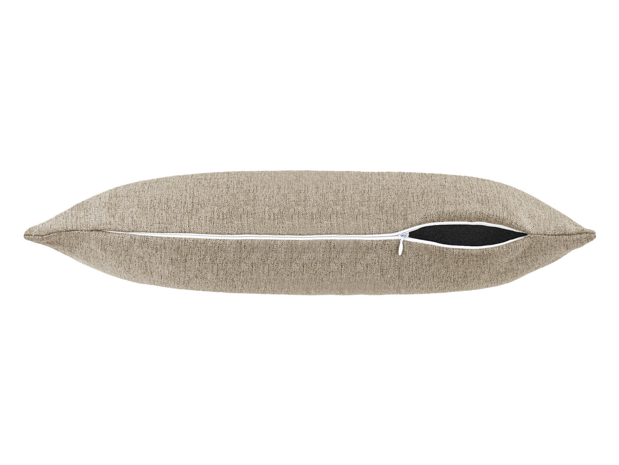 beties Wunschton Kissenhülle 30x70 cm Taupe Braun – liegend, melierter Möbelstoff Dekokissen