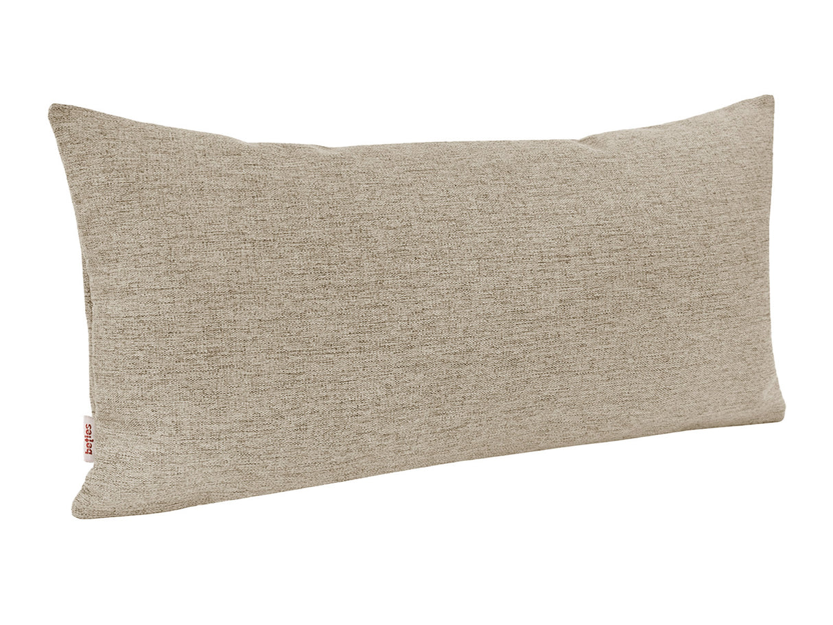 beties Wunschton Kissenhülle 30x70 cm Taupe Braun – Schrägansicht, melierter Möbelstoff
