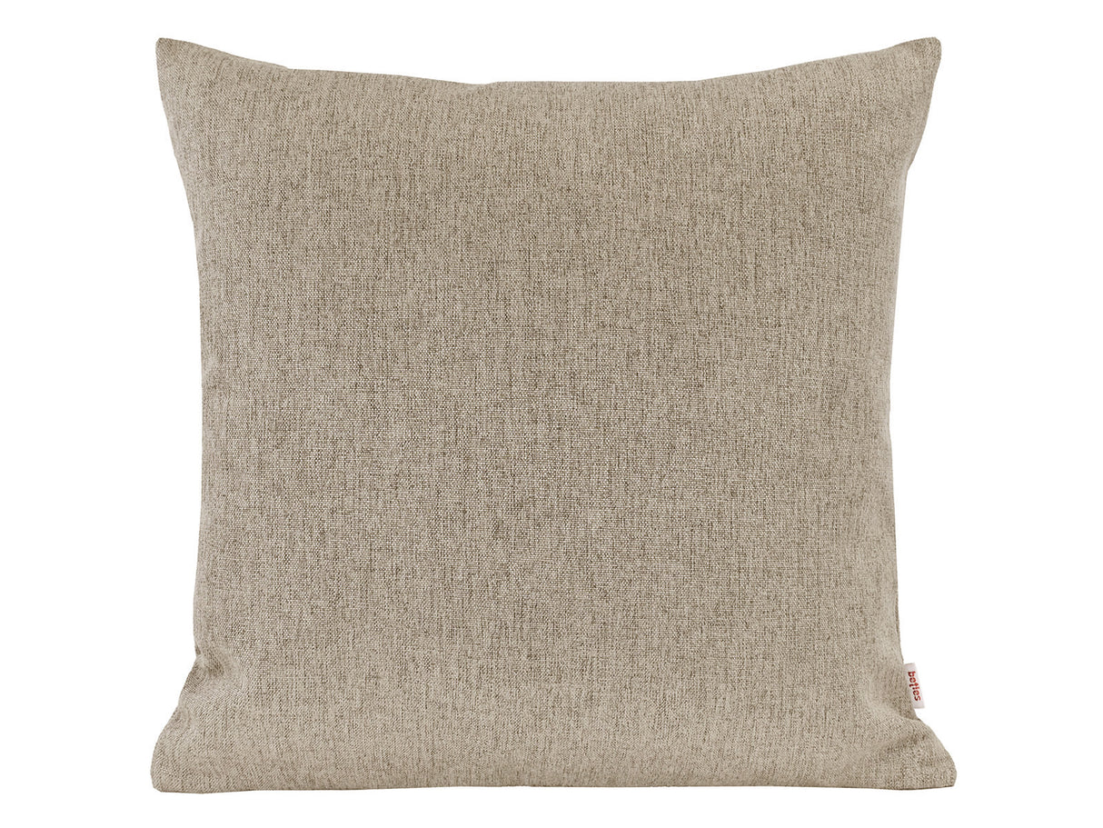 beties Wunschton Kissenhülle 60x60 cm Taupe Braun – Vorderansicht, melierter Möbelstoff Sofakissen