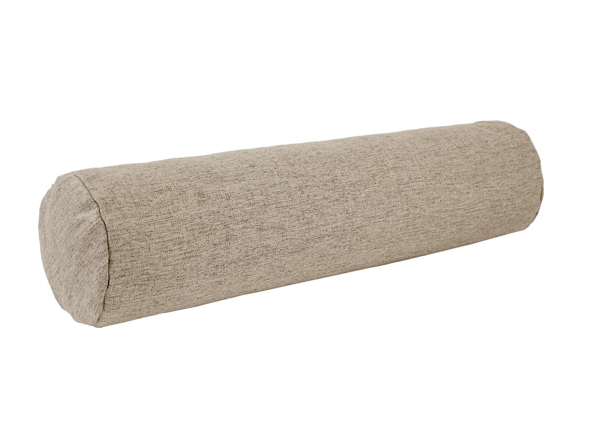beties Wunschton Nackenrolle gefüllt 13x50 cm Taupe Braun – schräg, melierter Möbelstoff