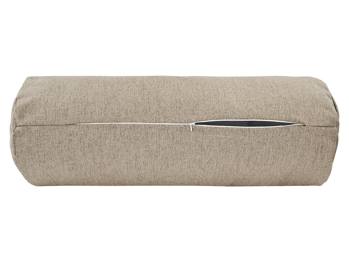 beties Wunschton XL Nackenrollenhülle 25x70 cm Taupe Braun – geöffnet, melierter Möbelstoff