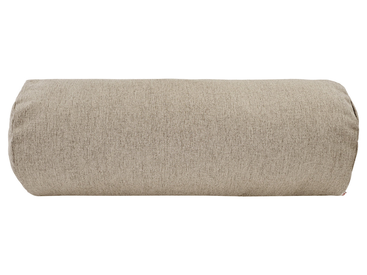 beties Wunschton XL Nackenrollenhülle 25x70 cm Taupe Braun – Vorderansicht, melierter Möbelstoff