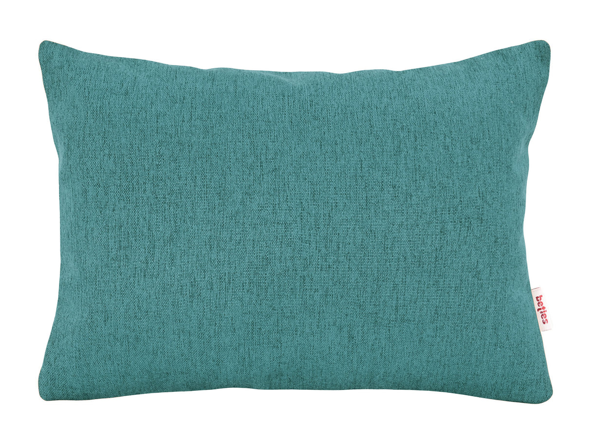 beties Wunschton Kissenhülle 25x35 cm Teal Petrol – vorderansicht, melierter Möbelstoff