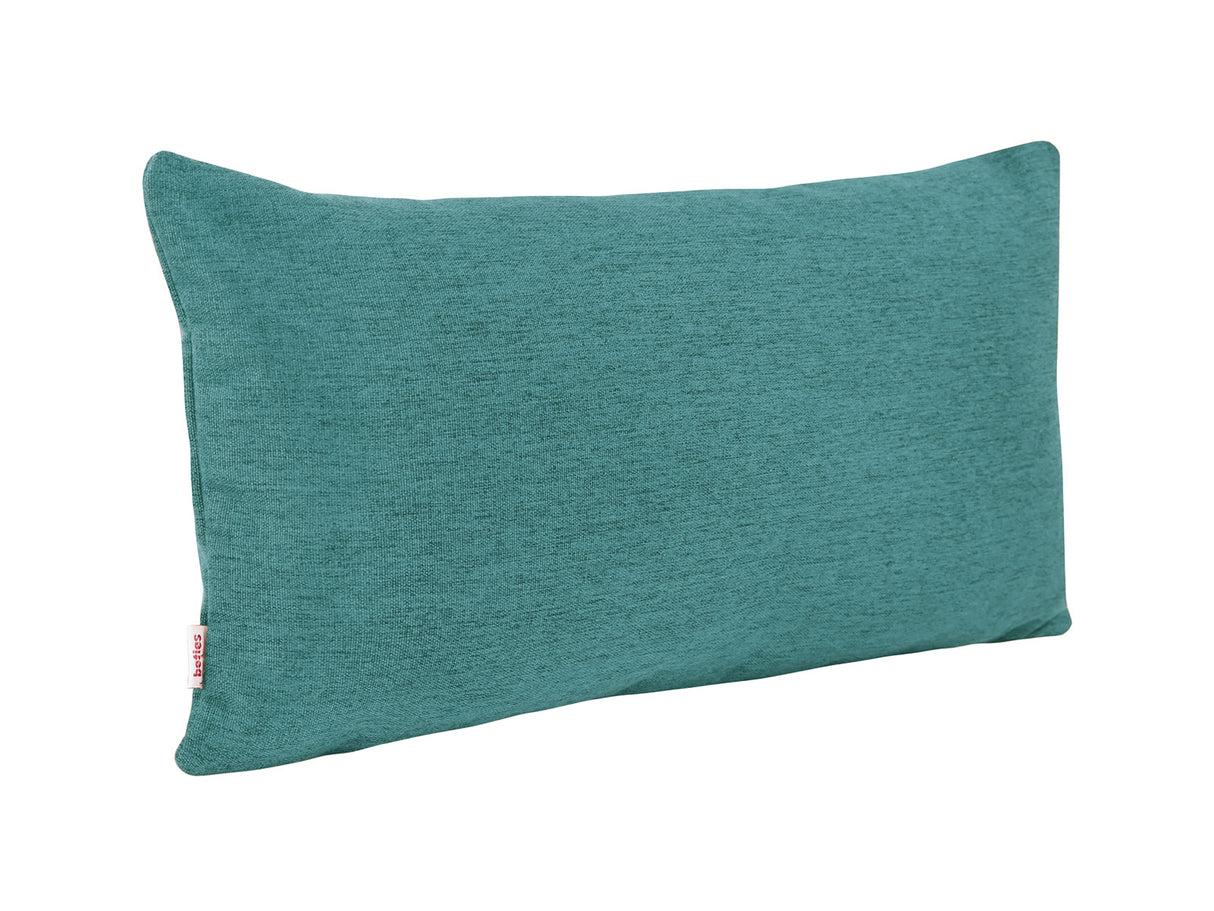 beties Wunschton Kissenhülle 30x50 cm Teal Petrol – Schrägansicht, melierter Möbelstoff