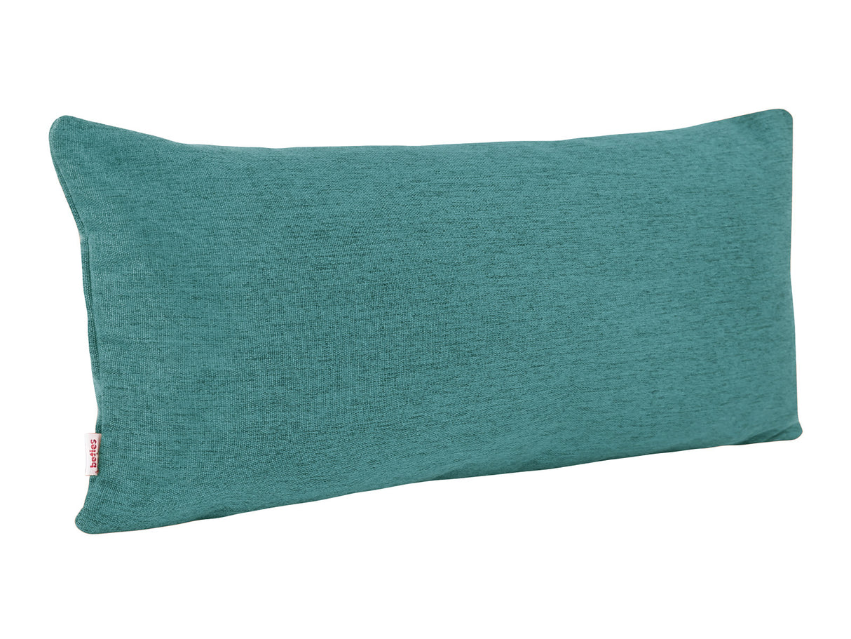 beties Wunschton Kissenhülle 30x70 cm Teal Petrol – Schrägansicht, melierter Möbelstoff