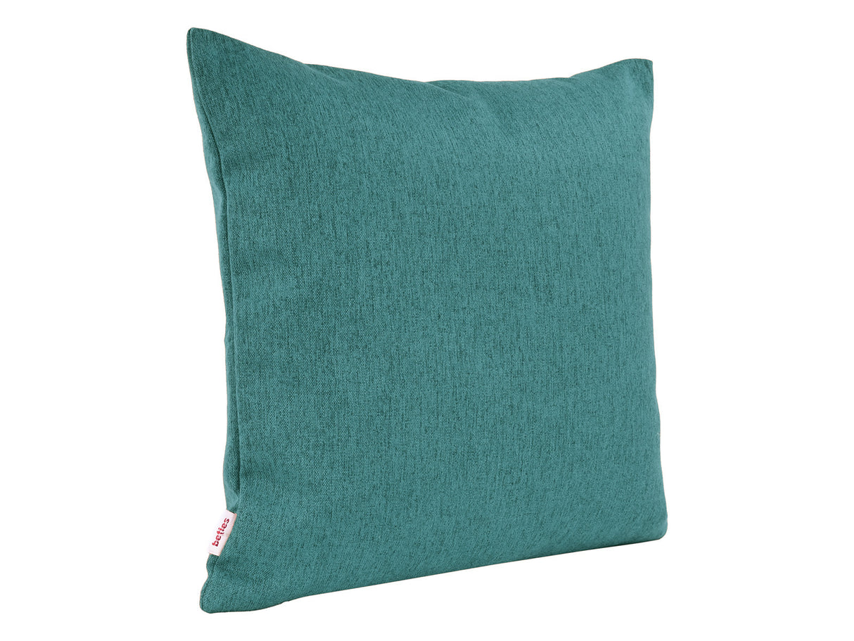 beties Wunschton Kissenhülle 40x40 cm Teal Petrol – schrägansicht, melierter Möbelstoff
