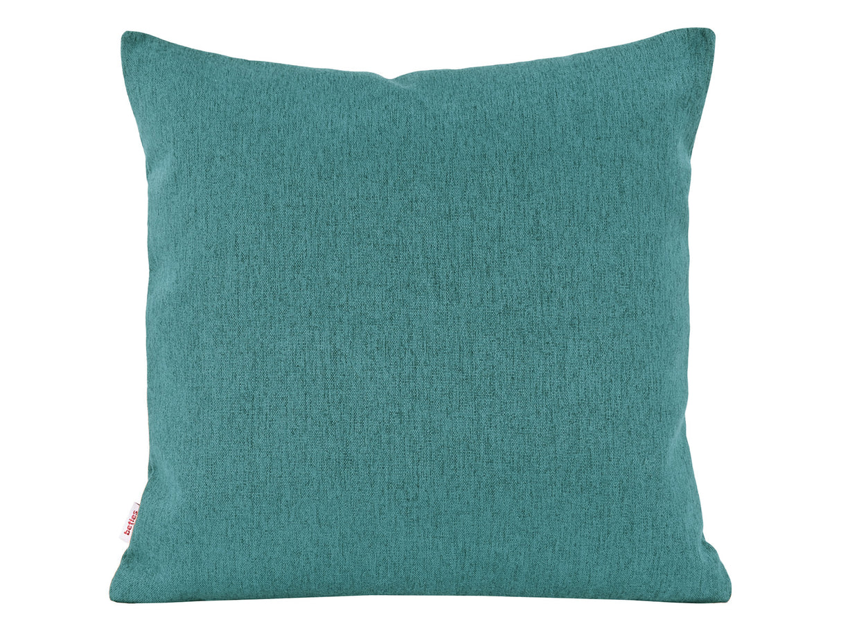 beties Wunschton Kissenhülle 50x50 cm Teal Petrol – vorderansicht, melierter Möbelstoff