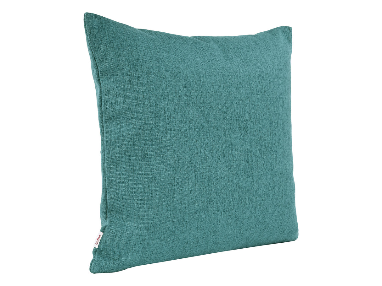 beties Wunschton Kissenhülle 60x60 cm Teal Petrol – schrägansicht, melierter Möbelstoff