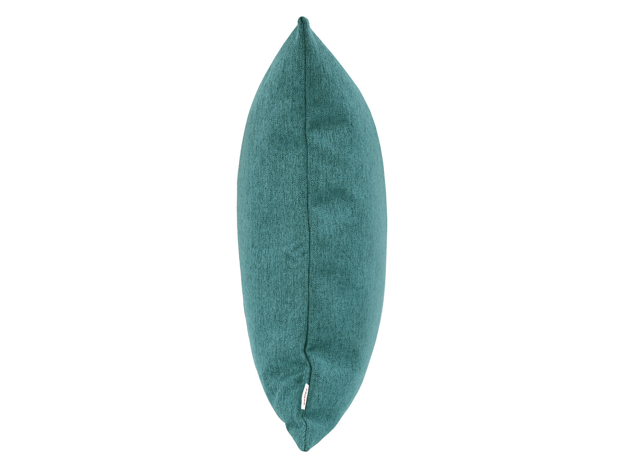 beties Wunschton Kissenhülle 60x60 cm Teal Petrol – seitenansicht, melierter Möbelstoff