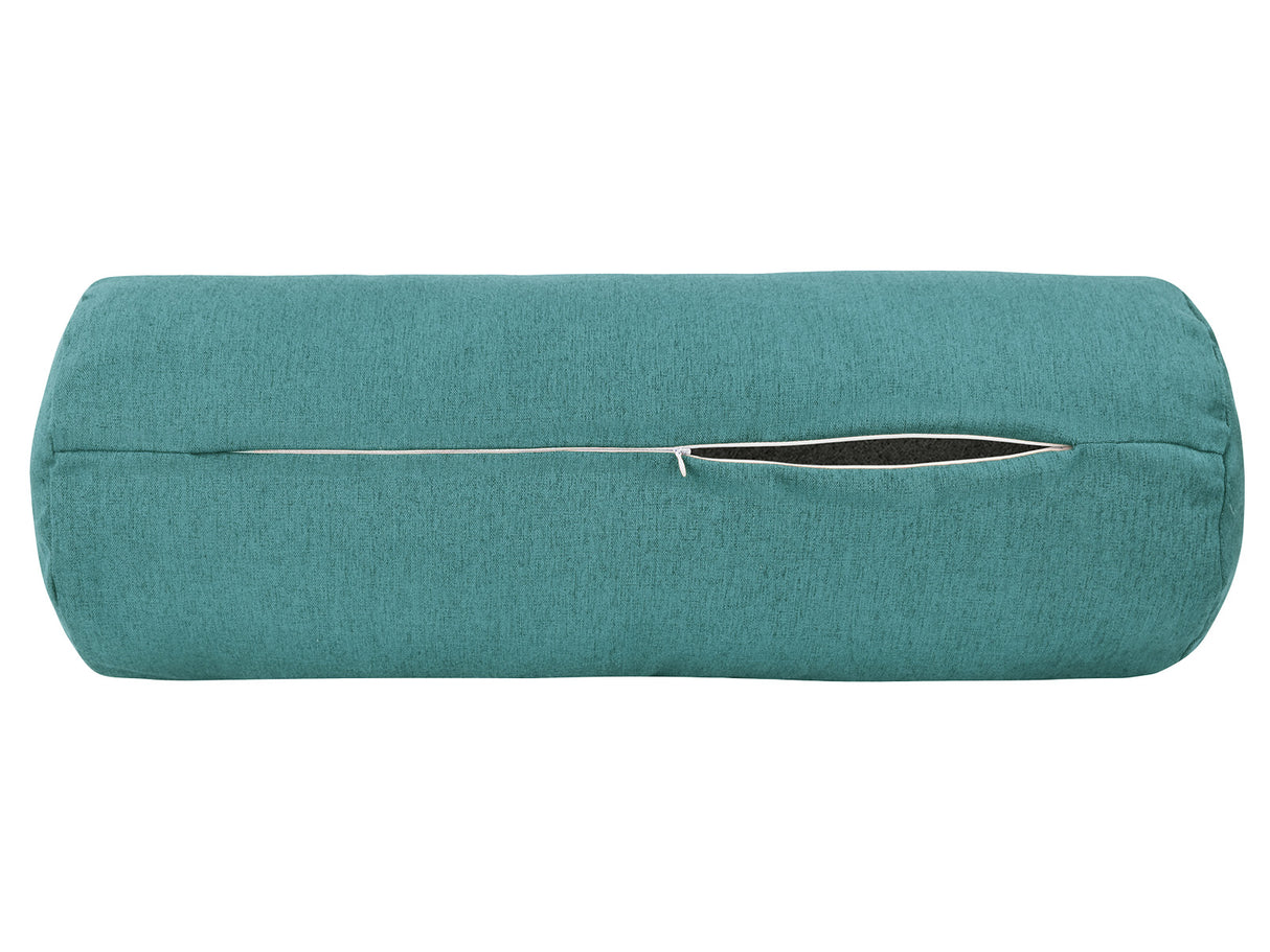 beties Wunschton XL Rollenhülle 25x70 cm Teal Petrol – geöffneter Reißverschluss, melierter Möbelstoff