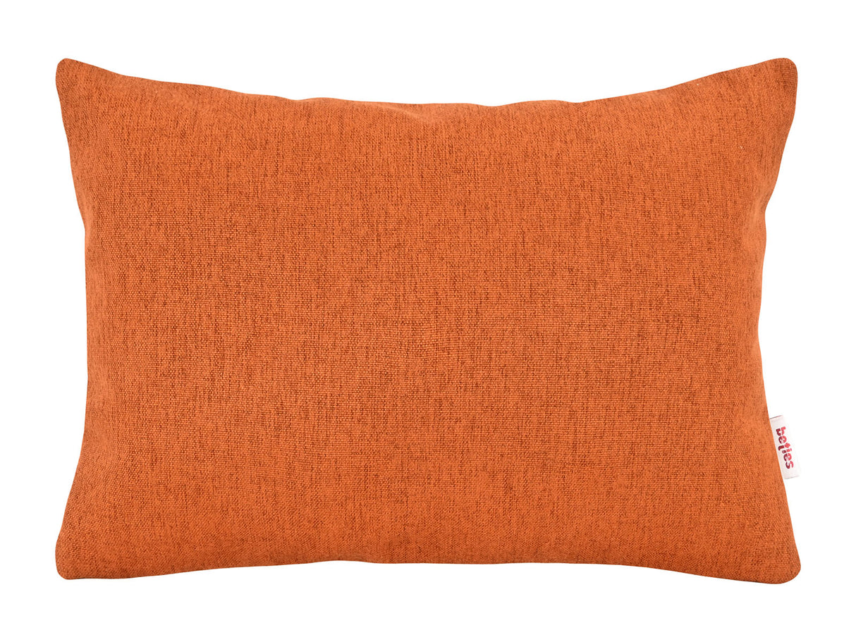 beties Wunschton Kissenhülle 25x35 cm Terracotta Orange – Vorderansicht, melierter Möbelstoff