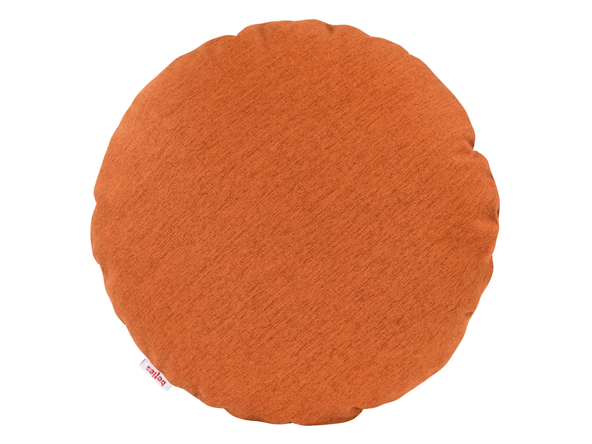 beties Wunschton Kissenhülle rund Ø40 cm Terracotta Orange – vorderansicht, melierter Möbelstoff
