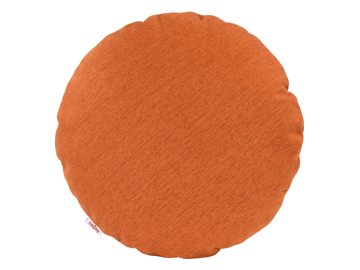 beties Wunschton Kissenhülle rund Ø50 cm Terracotta Orange – vorderansicht, melierter Möbelstoff