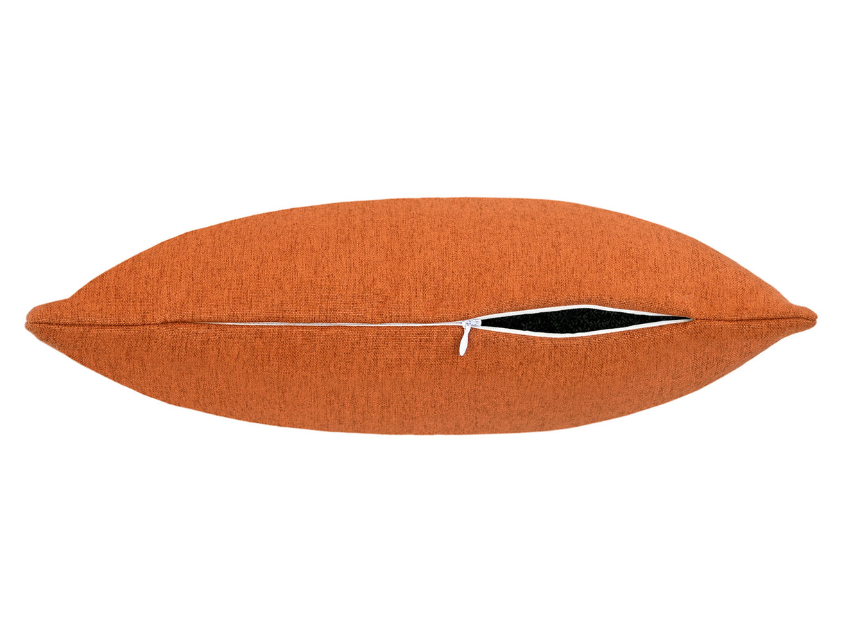 beties Wunschton Kissenhülle 50x50 cm Terracotta Orange – liegend mit offenem Reiverschluss, melierter Möbelstoff
