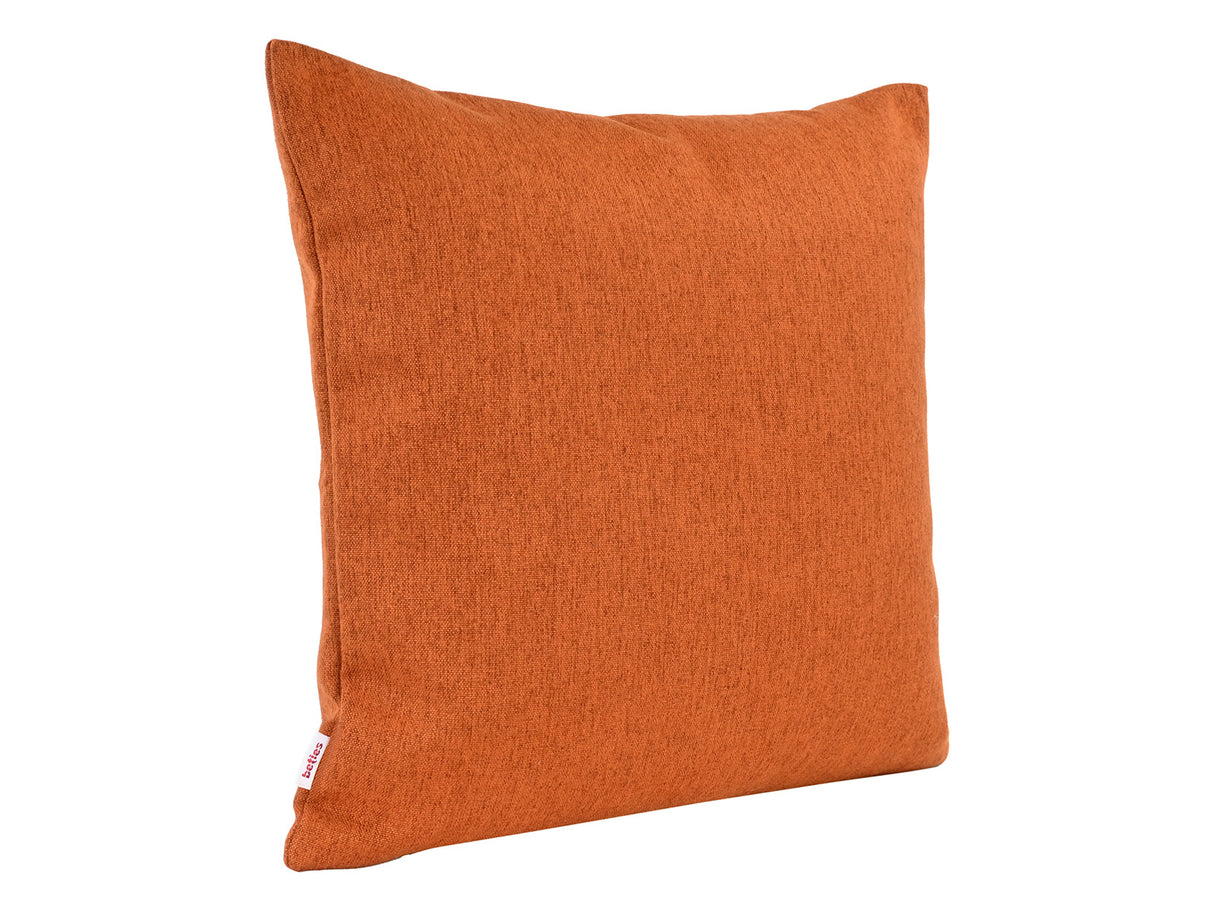 beties Wunschton Kissenhülle 50x50 cm Terracotta Orange – schrägansicht, melierter Möbelstoff