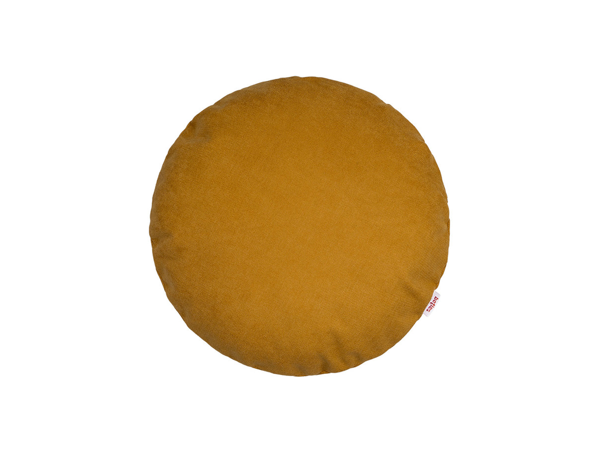 Kissenhülle rund ca. 40 cm Ø curry-gelb Chenille-Haptik beties „FarbTon"