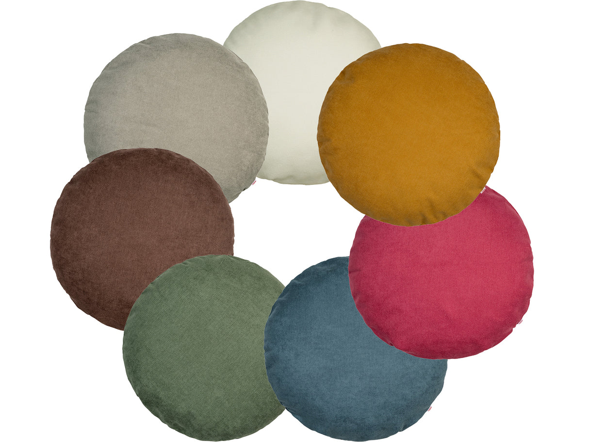 Kissenhülle rund ca. 60 cm Ø Chenille-Haptik beties "FarbTon" Kissenbezug in Raumausstatter Qualität