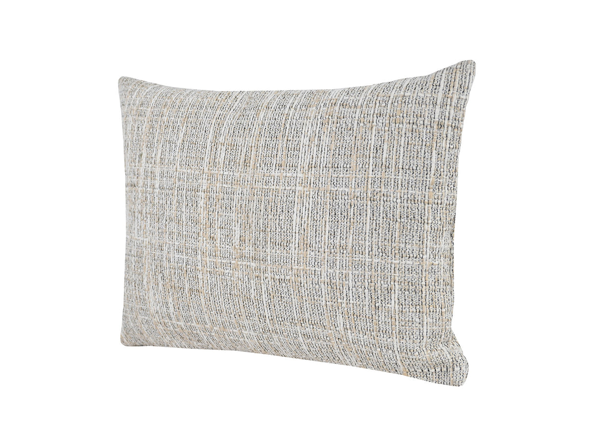 beties Outdoor-Kissenhülle 25x35 cm Beige-Melange Schrägansicht – robuste Gartenkissenhülle, UV-beständig
