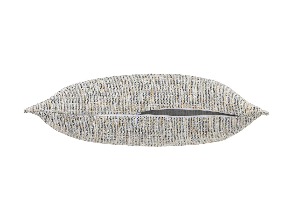 beties Freiluft Melange Outdoor-kissenhülle 40x40 cm Beige Frontansicht – wetterfeste Kissenhülle für Garten