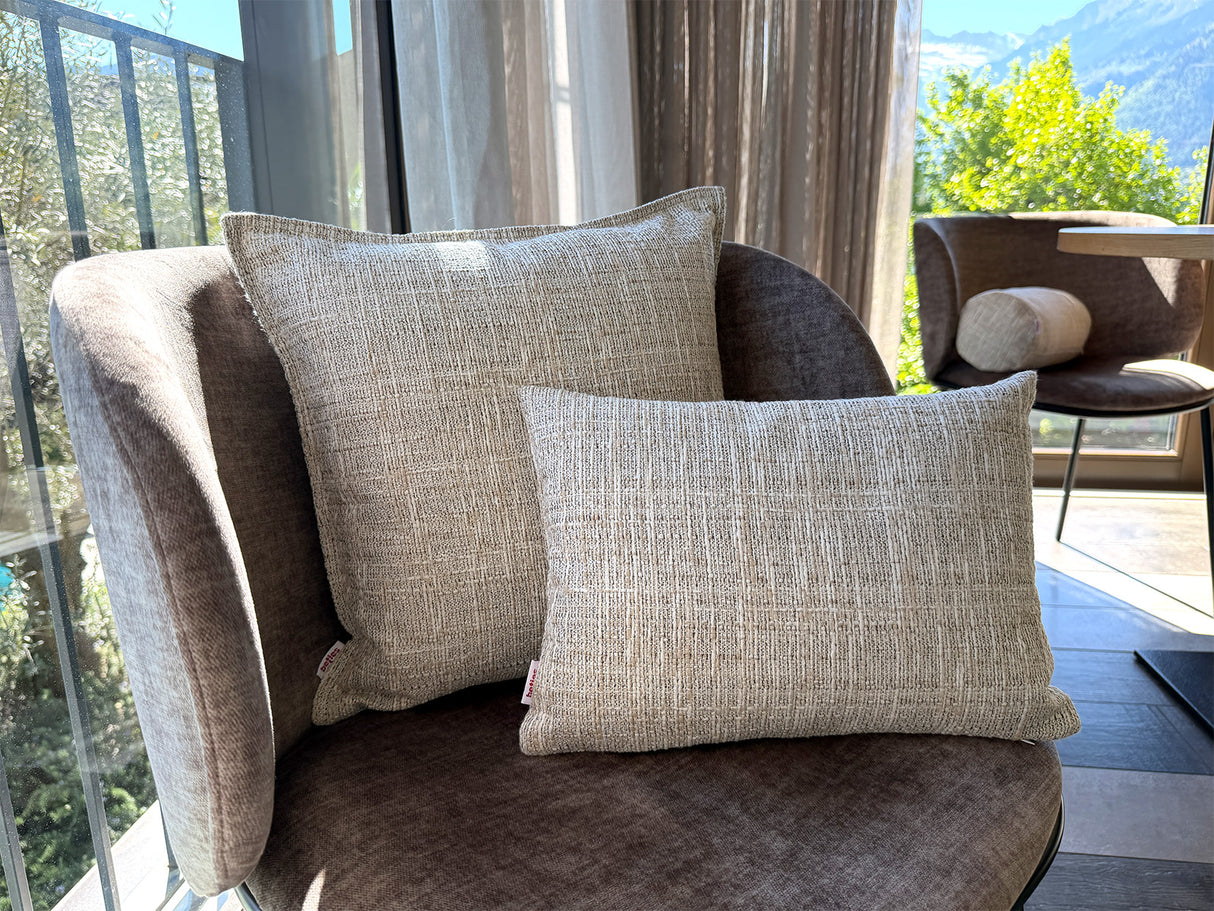 beties Freiluft Melange Outdoor-Kissenhülle Beige im Außenbereich – langlebige Gartendekoration